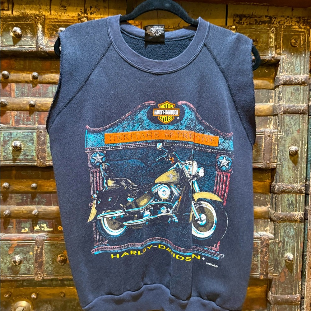 It’s Bike week - OG cutoff heritage of freedom Harley Davidson sweatshirt